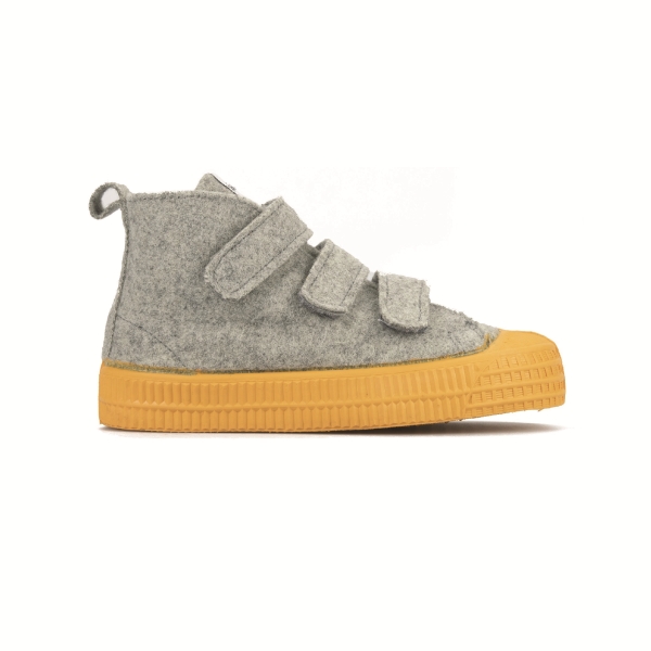 Kids' Novesta S.D.Kid Vel.Flt / 837 Yello Sneakers Grey / Yellow | m1RLTxycSPv